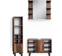 Vicco Ensemble de meubles de salle de bain Fynn, 3 parties, Bois antique