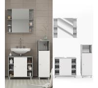 Vicco Ensemble de meubles de salle de bain Fynn, 3 parties, Béton/Blanc