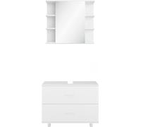 Vicco Ensemble de meubles de salle de bain Ilias, 2 pièces, armoire basse 80 cm, Blanc