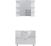 Vicco Ensemble de meubles de salle de bain Ilias, 2 pièces, meuble bas 80 cm, Blanc Haute brillance
