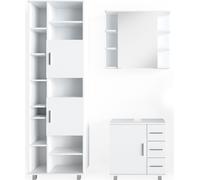 Vicco Ensemble de meubles de salle de bain Ilias, 3 pièces, avec armoire basse 60 cm, Blanc