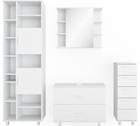 Vicco Ensemble de meubles de salle de bain Ilias, 4 parties, Blanc