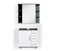 VICCO Ensemble de meubles de salle de bain ILIAS blanc anthracite - 2 pièces