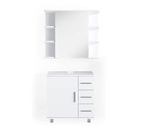 Vicco Ensemble de Meubles de Salle de Bain Ilias, Blanc, 2 Parties