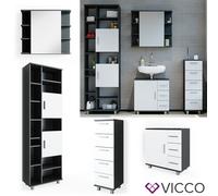 VICCO ensemble de meubles de salle de bain ILIAS blanc anthracite - 4 pièces