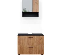 Vicco Ensemble de meubles de salle de bain Irma, 2 parties, Anthracite/Chêne
