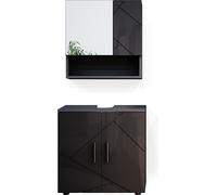 Vicco Ensemble de meubles de salle de bain Irma, 2 pièces, armoire basse 60 cm, Anthracite Haute brillance