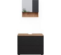 Vicco Ensemble de meubles de salle de bain Irma, 2 pièces, Chêne de force doré/Anthracite