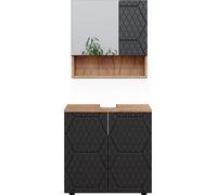 Vicco Ensemble de meubles de salle de bain Irma, 2 pièces, meuble bas 60 cm, Chêne de force doré/Anthracite