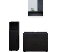 Vicco Ensemble de meubles de salle de bain Irma, 3 pièces, avec armoire centrale, Anthracite Haute brillance