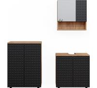 Vicco Ensemble de meubles de salle de bain Irma, 3 pièces, avec meuble bas 60 cm, Chêne de force doré/Anthracite