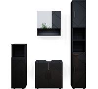 Vicco Ensemble de meubles de salle de bain Irma, 4 pièces, avec armoire haute, Anthracite Haute brillance