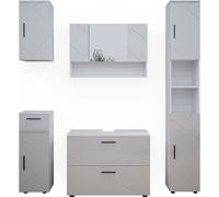 Vicco Ensemble de meubles de salle de bain Irma, 5 pièces, Blanc Haute brillance