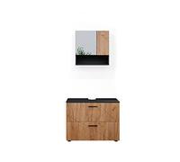 Vicco Ensemble de Meubles de Salle de Bain Irma, Anthracite/Chêne, 2 Parties