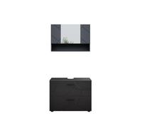 Vicco Meubles bain Irma, Anthracite Haute brillance, 2 pièces, armoire basse 80 cm Anthracite Haute brillance