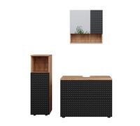 Vicco Ensemble de Meubles de Salle de Bain Irma, Chêne de Force doré/Anthracite, 3 pièces, avec Armoire de Milieu