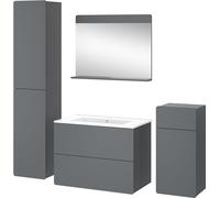 Vicco Ensemble de meubles de salle de bain Izan, 5 pièces, Gris