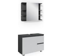 Vicco Ensemble de meubles de salle de bain J-Shape, 2 pièces, Blanc/Anthracite