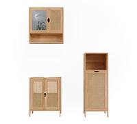 Vicco Ensemble de Meubles de Salle de Bain Liora, Bambou, 3 pièces