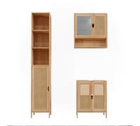 Vicco Ensemble de Meubles de Salle de Bain Liora, Bambou, 3 pièces