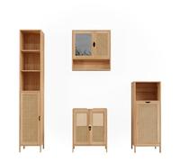 Vicco Ensemble de Meubles de Salle de Bain Liora, Bambou, 4 pièces