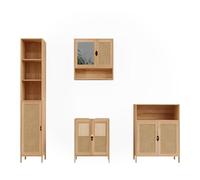 Vicco Ensemble de Meubles de Salle de Bain Liora, Bambou, 4 pièces