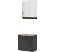 Vicco Ensemble de meubles de salle de bain Marelle, 2 pièces, Anthracite/Chêne Artisan