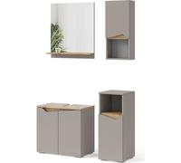 Vicco Ensemble de meubles de salle de bain Marelle, 4 pièces, Grège/Chêne Artisan
