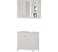 Vicco Ensemble de meubles de salle de bain Riad, 2 parties, Blanc