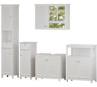 Vicco Ensemble de meubles de salle de bain Riad, 5 pièces, meuble bas avec étagère intermédiaire, Blanc