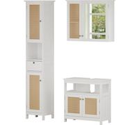 Vicco Ensemble de meubles de salle de bain Rosario, 3 pièces, avec armoire haute, Blanc