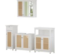 Vicco Ensemble de meubles de salle de bain Rosario, 4 pièces, avec armoire centrale, Blanc