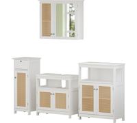 Vicco Ensemble de meubles de salle de bain Rosario, 4 pièces, avec armoire de milieu, Blanc