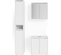 Vicco Ensemble de meubles de salle de bain Ruben, 3 pièces, avec armoire haute, Blanc