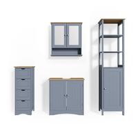 Vicco Ensemble de meubles de salle de bains Bianco, 4 pièces, Gris