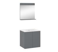 Vicco Ensemble de meubles de salle de bains Izan, Gris, 2 pièces