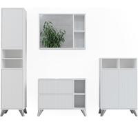 Vicco Ensemble de meubles de salle de bains Leano, Kit 4, Blanc