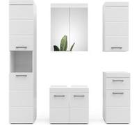 Vicco Ensemble de meubles de salle de bains Luna, Blanc, 5 pièces Blanc G