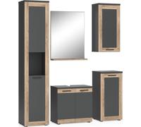 Vicco Ensemble de meubles de salle de bains Niko, Kit complet, Anthracite/Viking Oak