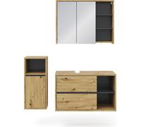 Vicco Ensemble de meubles de salle de bains Viola, 3 pièces, Golden energy oak/Antracite
