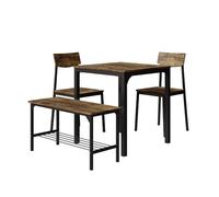 Vicco Ensemble de Table à Manger Fyrk, Noir/chêne Rustique, 70x70cm 4 pièces, Convient pour Salle à Manger, Cuisine ou espaces extérieurs Couverts