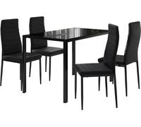 Vicco Ensemble de table à manger Grand, 120 x 75 cm Lot de 4, Noir