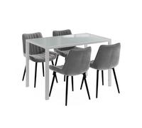 Vicco Ensemble de Table à Manger Grand, Blanc 120 x 70 cm