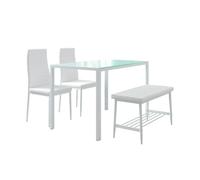 Vicco Ensemble de Table à Manger Grand, Blanc, 120x70cm 4 pièces