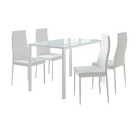 Vicco Ensemble de Table à Manger Grand, Blanc, 120x75cm avec 4 chaises, pour Une Utilisation comme Ensemble de Salle à Manger dans la Cuisine ou la Salle à Manger