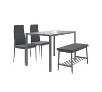 Vicco Ensemble de Table à Manger Grand, Gris, 120x70cm Set de 4 pièces, pour Une Utilisation comme Ensemble de Salle à Manger dans la Cuisine ou la Salle à Manger