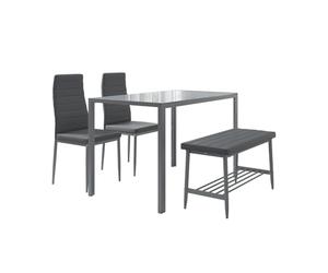 Vicco Ensemble de Table à Manger Grand, Gris, 120x70cm Set de 4 pièces, pour Une Utilisation comme Ensemble de Salle à Manger dans la Cuisine ou la Salle à Manger