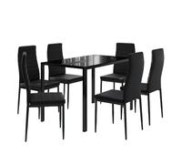 Vicco Ensemble de Table à Manger Grand, Noir, 120 x 75 cm Ensemble de 6 étagères