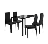 Vicco Ensemble de Table à Manger Grand, Noir, 120 x 75 cm Lot de 4