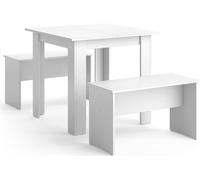 Vicco Ensemble de tables Groupe de sièges Ensemble de salle à manger Sentio anthracite chêne 80 cm Table de salle à manger Banc